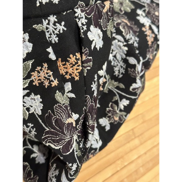LOFT Women’s Sz 6P Marisa Pants Embroidered Jacquard Flowers Pencil Ankle - Picture 12 of 12